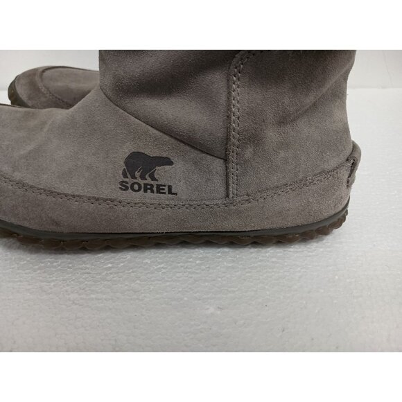 Sorel Out N About Winter Boots Womens Size 7.5 Gray Suede Faux Fur Lined Booties - Picture 2 of 10